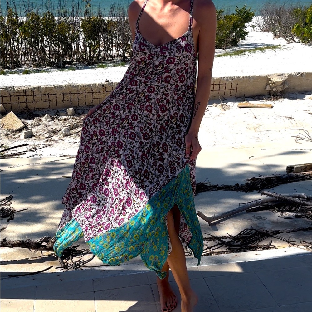 Billabong apron hem boho floral maxi dress